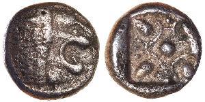 1 Diobol / 2 Обол Древняя Греция (1100BC-330) Серебро 