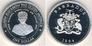 1 Dollar Barbade Argent 