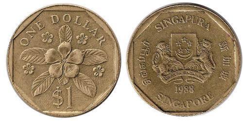 1 Dollar Singapore (1965 - ) / India Bronze/Aluminium 