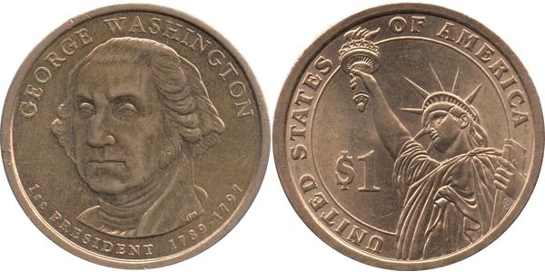 1 Dollar USA (1776 - ) Copper/Zinc George Washington