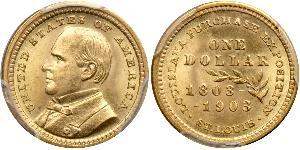 1 Dollar Vereinigten Staaten von Amerika (1776 - ) Gold William McKinley, Jr. (1843 - 1901)