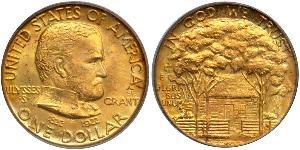 1 Dollar Vereinigten Staaten von Amerika (1776 - ) Gold Ulysses S. Grant (1822-1885)