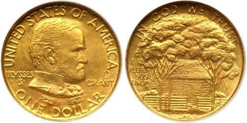 1 Dollar Vereinigten Staaten von Amerika (1776 - ) Gold Ulysses S. Grant (1822-1885)