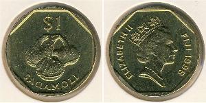 1 Dollar Fiji (1970 - ) Laiton Elizabeth II (1926-2022)