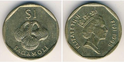 1 Dollar Fidschi Messing Elizabeth II (1926-2022)