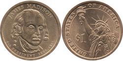 1 Dollar Vereinigten Staaten von Amerika (1776 - ) Messing James Madison (1751 - 1836)