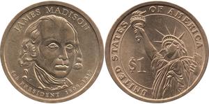 1 Dollar Vereinigten Staaten von Amerika (1776 - ) Messing James Madison (1751 - 1836)