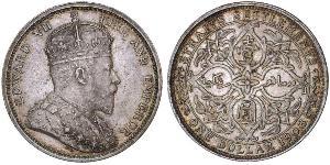 1 Dollar Straits Settlements (1826 - 1946) Silber Eduard VII (1841-1910)