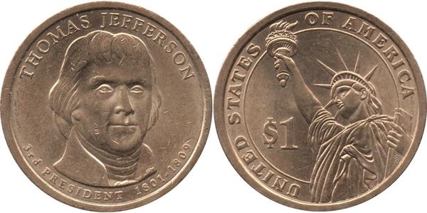 1 Dollar USA (1776 - )  Thomas Jefferson (1743-1826)