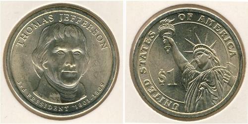 1 Dollar Vereinigten Staaten von Amerika (1776 - )  Thomas Jefferson (1743-1826)