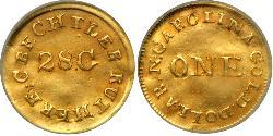 1 Dollar 美利堅合眾國 (1776 - ) 金 Christopher Bechtler (1782-1843)