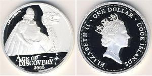 1 Dollar Cook Islands (1965 - ) 銀 伊丽莎白二世 (1926-2022)