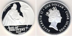 1 Dollar Cook Islands (1965 - ) 銀 伊丽莎白二世 (1926-2022)