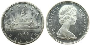 1 Dollar 加拿大 銀 伊丽莎白二世 (1926-2022)