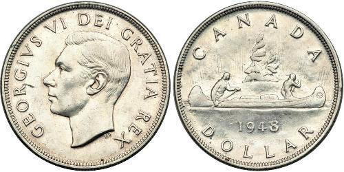 1 Dollar 加拿大 銀 乔治六世 (1895-1952)