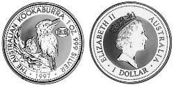 1 Dollar 澳大利亚 銀 伊丽莎白二世 (1926-2022)