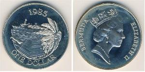 1 Dollar 百慕大 銀 伊丽莎白二世 (1926-2022)