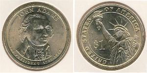 1 Dollar 美利堅合眾國 (1776 - ) 銅/Zinc John Adams (1735-1826)