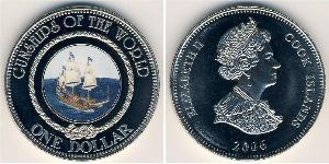 1 Dollar Cook Islands (1965 - ) 銅/镍 伊丽莎白二世 (1926-2022)