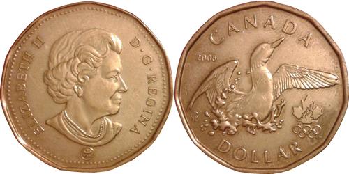 1 Dollar 加拿大 青铜 伊丽莎白二世 (1926-2022)