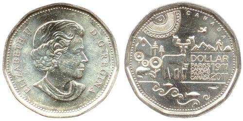 1 Dollar 加拿大 青铜 伊丽莎白二世 (1926-2022)