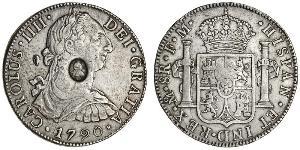 1 Dollar / 8 Real 大不列颠及爱尔兰联合王国 (1801 - 1922) / 新西班牙總督轄區 (1535 - 1821) 銀 卡洛斯四世 (1748-1819) / 喬治三世 (1738-1820)