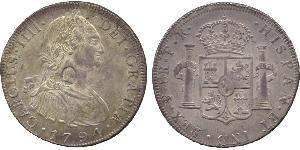 1 Dollar / 8 Real 大不列颠及爱尔兰联合王国 (1801 - 1922) / 新西班牙總督轄區 (1535 - 1821) 銀 卡洛斯四世 (1748-1819) / 喬治三世 (1738-1820)