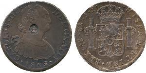 1 Dollar / 8 Real 大不列颠及爱尔兰联合王国 (1801 - 1922) / 新西班牙總督轄區 (1535 - 1821) 銀 卡洛斯四世 (1748-1819) / 喬治三世 (1738-1820)