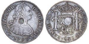 1 Dollar / 8 Real 大不列颠及爱尔兰联合王国 (1801 - 1922) / 新西班牙總督轄區 (1535 - 1821) 銀 卡洛斯四世 (1748-1819) / 喬治三世 (1738-1820)