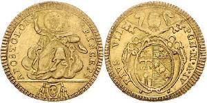 1 Doppia Estados Pontificios (752-1870) Oro Pío VI ( 1717-1799)