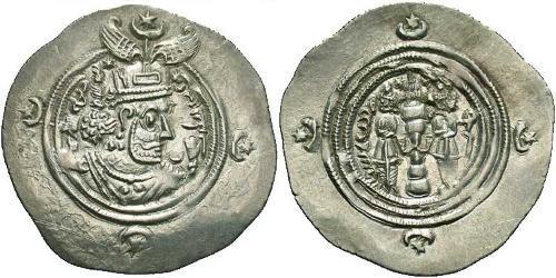 1 Drachm 萨珊王朝 (224 - 651) 銀 Khusro II (590 - 628)