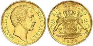1 Ducat Kingdom of Bavaria (1806 - 1918) Gold Maximilian II of Bavaria (1811 - 1864)