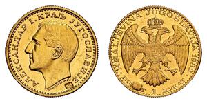 1 Ducat Kingdom of Yugoslavia (1918-1943) Gold Alexander I of Yugoslavia (1888 - 1934)