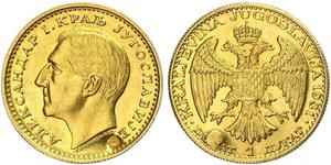 1 Ducat Kingdom of Yugoslavia (1918-1943) Gold Alexander I of Yugoslavia (1888 - 1934)