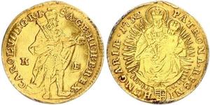 1 Ducat Ungarn (1989 - ) Gold Karl VI, Römisch-deutscher Kaiser (1685-1740)