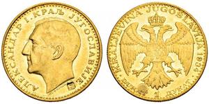 1 Ducat Royaume de Yougoslavie (1918-1943) Or Alexander I of Yugoslavia (1888 - 1934)