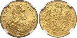 1 Ducat Saint-Empire romain germanique (962-1806) Or Charles VI du Saint-Empire (1685-1740)