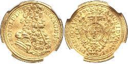 1 Ducat Saint-Empire romain germanique (962-1806) Or Léopold Ier de Habsbourg(1640-1705)
