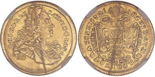 1 Ducat Saint-Empire romain germanique (962-1806) Or Charles VI du Saint-Empire (1685-1740)