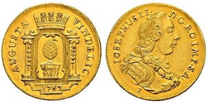 1 Ducat Augsburgo (1276 - 1803) Oro Joseph II, Holy Roman Emperor  (1741 - 1790)