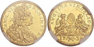 1 Ducat Augusta (Germania) (1276 - 1803) Oro Carlo VI del Sacro Romano Impero (1685-1740)