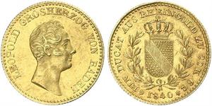 1 Ducat Gran Ducado de Baden (1806-1918) Oro Leopoldo I de Baden(1790 – 1852)