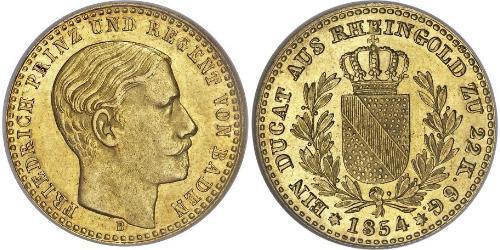 1 Ducat Gran Ducado de Baden (1806-1918) Oro Federico I de Baden (1826 - 1907)