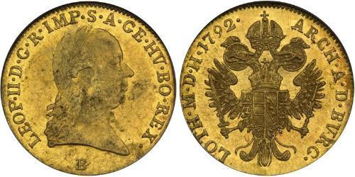 1 Ducat Habsburg Empire (1526-1804) Oro Leopoldo II del Sacro Imperio Romano Germánico (1747 - 1792)