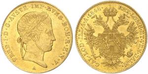 1 Ducat Imperio austríaco (1804-1867) Oro Ferdinand I of Austria (1793 - 1875)