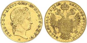1 Ducat Imperio austríaco (1804-1867) Oro Ferdinand I of Austria (1793 - 1875)