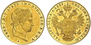 1 Ducat Imperio austríaco (1804-1867) Oro Ferdinand I of Austria (1793 - 1875)