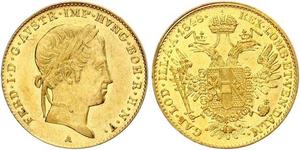 1 Ducat Imperio austríaco (1804-1867) Oro Ferdinand I of Austria (1793 - 1875)