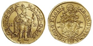 1 Ducat Monarchia asburgica (1526-1804) Oro Matthias, Holy Roman Emperor (1557 - 1619)
