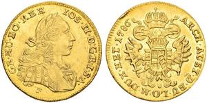 1 Ducat Monarchia asburgica (1526-1804) Oro Joseph II, Holy Roman Emperor  (1741 - 1790)